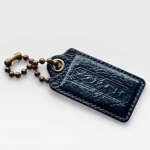 Coach Vintage Darkest Indigo Blue Patent Leather Handbag Tag